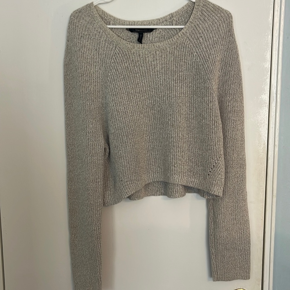 Gray knit crop sweater - BCBG